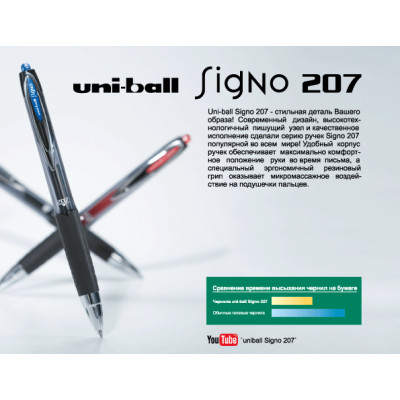 Ручка гелева UNI автоматична Signo 207 червоний 0,7 мм (UMN-207.Red)