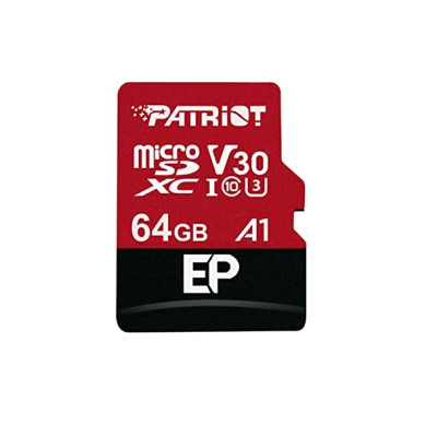 Карта пам&#039;яті Patriot 64GB microSD class 10 UHS-I U3 V30 A1 (PEF64GEP31MCX)