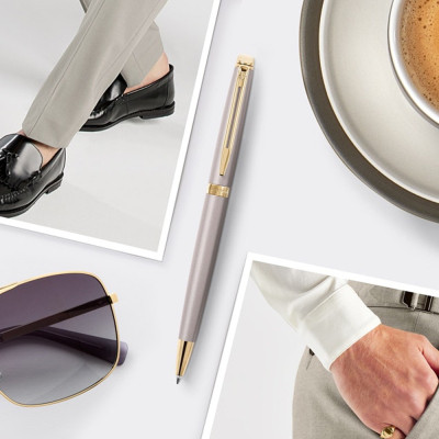 Ручка кулькова Waterman HEMISPHERE Metallic Stone Grey GT BP (22 091)