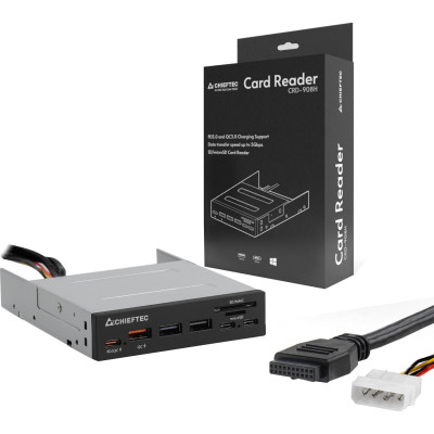 Зчитувач флеш-карт Chieftec 3.5&quot; 2xUSB3.2/2xType-C/1xPD3.0/1xQC3.0 USB (CRD-908H)
