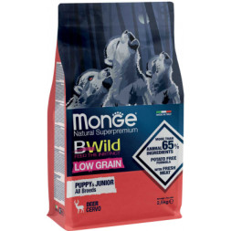 Сухий корм для собак Monge Dog Bwild Low Grain Puppy&amp;Junior оленина 2.5 кг (8009470011853)