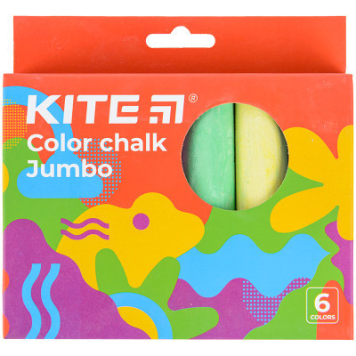 Крейда Kite кольорова Jumbo Fantasy, 6 кольорів (K22-073-2)