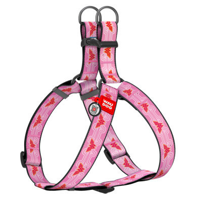 Шлея для собак WAUDOG Nylon з QR паспортом &quot;Чудо-жінка 1&quot; пластиковий фастекс XL (324-2015)