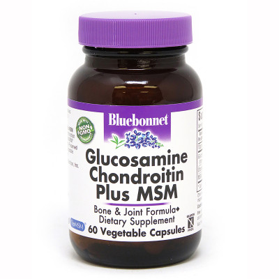 Вітамінно-мінеральний комплекс Bluebonnet Nutrition Глюкозамін &amp; Хондроитин &amp; МСМ, 60 рослинних капсул (BLB1117)