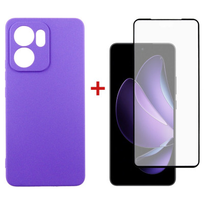 Чохол до мобільного телефона Dengos Oppo Reno13 F Case Carbon + Glass (Purple) (DG-KM-151)