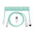 Дата кабель USB-C + USB A to USB-C 1.36m Coiled Aviator mint Keychron (CAB18_KEYCHRON)