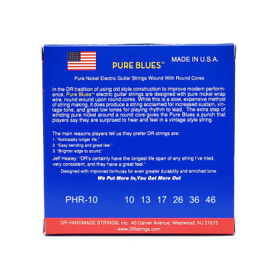 Струни для гітари DR Strings PURE BLUES Electric Guitar Strings - Medium (10-46) (PHR-10)