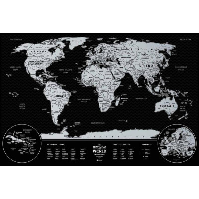 Скретч карта 1DEA.me Travel Map Weekend Black World (silver) (13073)
