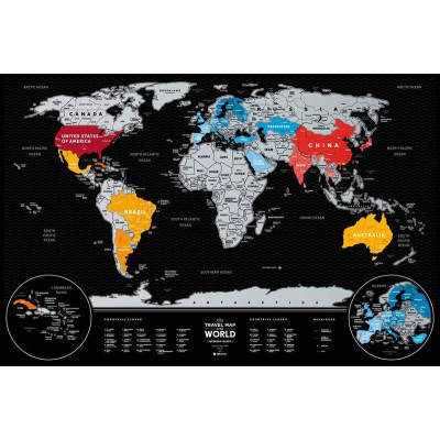 Скретч карта 1DEA.me Travel Map Weekend Black World (silver) (13073)