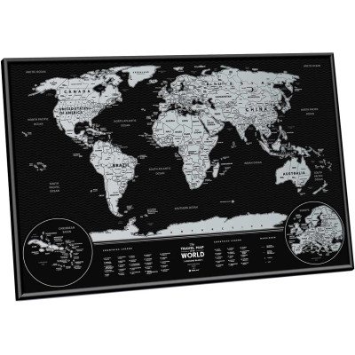 Скретч карта 1DEA.me Travel Map Weekend Black World (silver) (13073)
