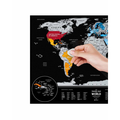 Скретч карта 1DEA.me Travel Map Weekend Black World (silver) (13073)