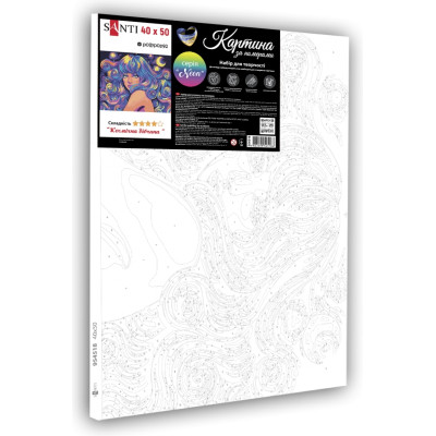 Картина по номерам Santi Космічна дівчина 40*50 см неонові фарби (954518)