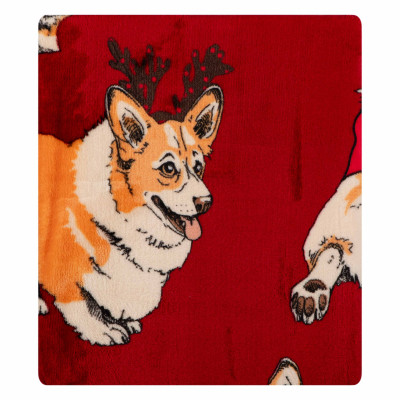 Плед Ardesto Christmas Flannel 160х200см, 100% поліестер, різдвяні коргі (ART0119PB)
