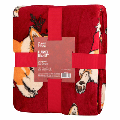 Плед Ardesto Christmas Flannel 160х200см, 100% поліестер, різдвяні коргі (ART0119PB)