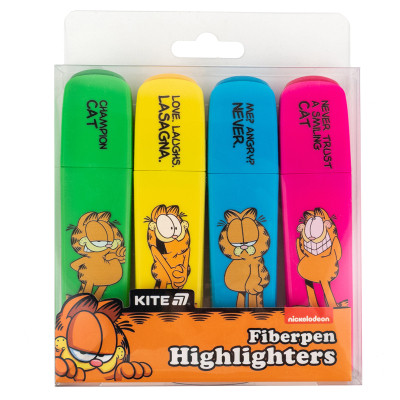 Набір маркерів Kite Highlighter Garfield, набір з 4-х кольорів (GF25-444)