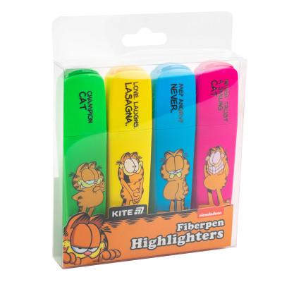 Набір маркерів Kite Highlighter Garfield, набір з 4-х кольорів (GF25-444)