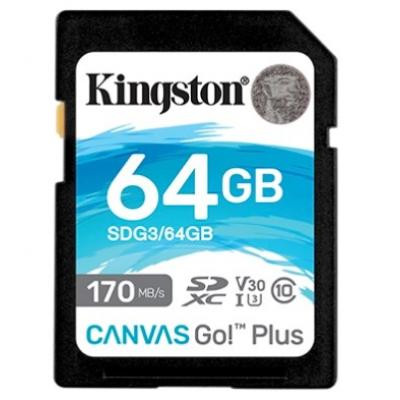 Карта пам&#039;яті Kingston 64GB SDXC class 10 UHS-I U3 Canvas Go Plus (SDG3/64GB)
