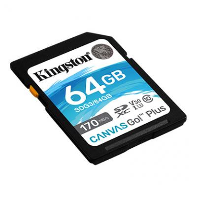 Карта пам&#039;яті Kingston 64GB SDXC class 10 UHS-I U3 Canvas Go Plus (SDG3/64GB)