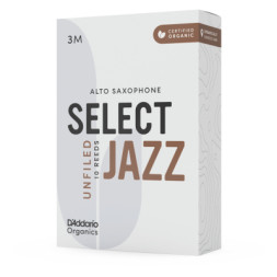 Тростина для саксофона D'Addario Organic Select Jazz - Alto Sax Unfiled 3M - 10 Pack (ORRS10ASX3M)