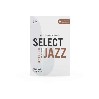 Тростина для саксофона D&#039;Addario Organic Select Jazz - Alto Sax Unfiled 3M - 10 Pack (ORRS10ASX3M)