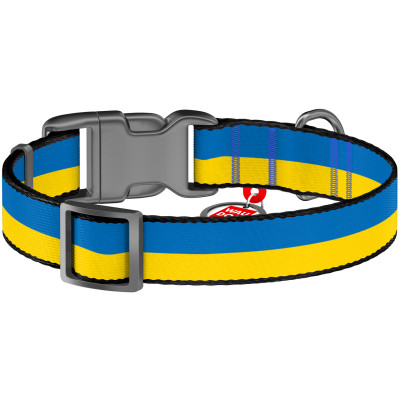 Нашийник для тварин WAUDOG Nylon з QR паспортом Colors of freedom пластиковий фастекс XL (4504-4020)