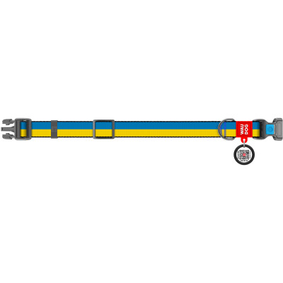 Нашийник для тварин WAUDOG Nylon з QR паспортом Colors of freedom пластиковий фастекс XL (4504-4020)