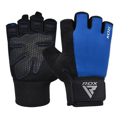 Рукавички для фітнесу RDX W1 Half Blue M (WGA-W1HU-M)
