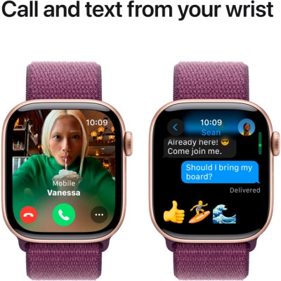 Смарт-годинник Apple Watch Series 10 GPS 42mm Rose Gold Aluminium Case with Plum Sport Loop (MWWK3QH/A)