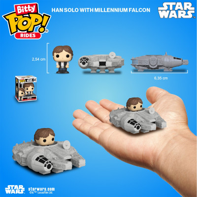 Фігурка Funko Pop набір Bitty Pop! Ride - Хан Соло й Тисячолітній сокіл (83623)