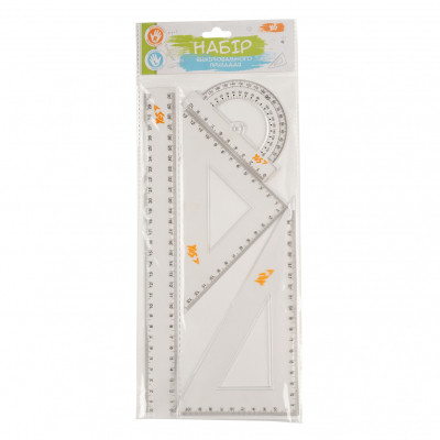 Лінійка Yes набір 4 предмета лінійка 30 см (370258)