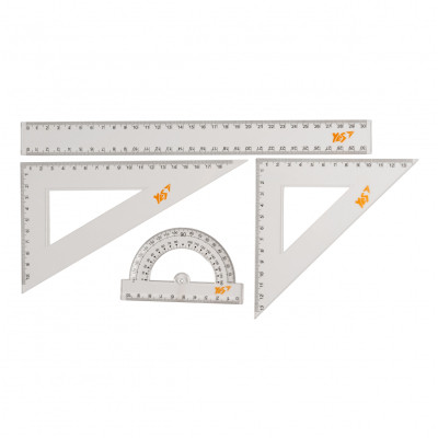 Лінійка Yes набір 4 предмета лінійка 30 см (370258)