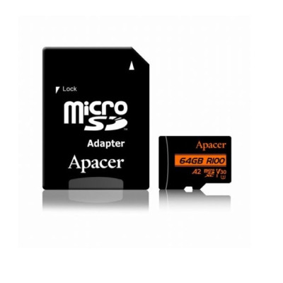 Карта пам&#039;яті Apacer 64GB microSD class 10 UHS-I U3 (AP64GMCSX10U8-R)