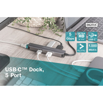 Концентратор Digitus USB-C 5 Port (DA-70892)