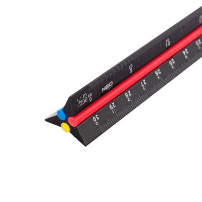 Лінійка будівельна Neo Tools трикутна, алюміній, 30 см (72-205)