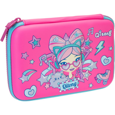 Пенал Cool For School 1 відділення з органайзером фуксія (QT-5630-Rosered)