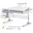 Парта Mealux Hamilton Multicolor Grey з полицею S-50 (BD-680 W/G MC + S50 WG)