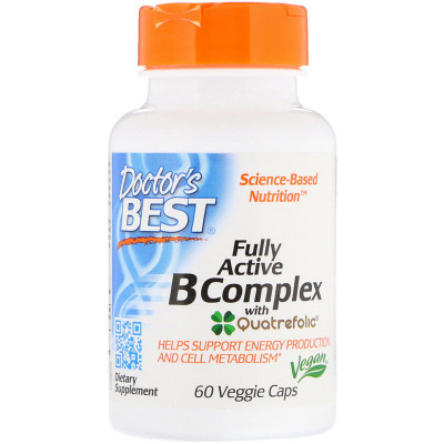 Вітамін Doctor&#039;s Best B-Комплекс, Fully Active B Complex, 60 гелевих капсул (DRB-00501)