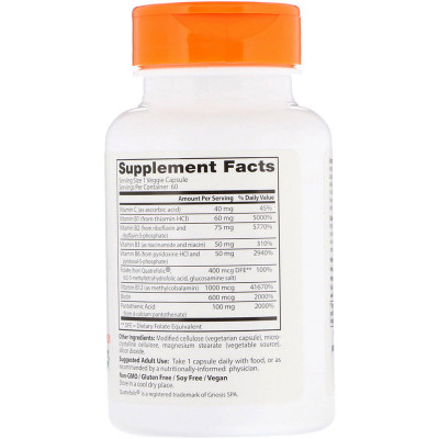 Вітамін Doctor&#039;s Best B-Комплекс, Fully Active B Complex, 60 гелевих капсул (DRB-00501)