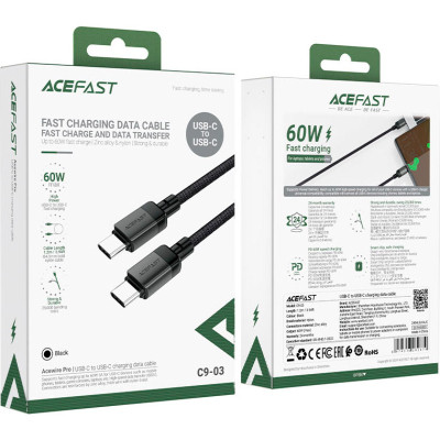 Дата кабель USB-C to USB-C 1.2m 3A C9-03 Acefast (6974316282679)