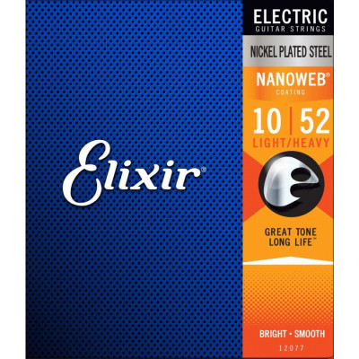 Струни для гітари Elixir 12077 Nanoweb Nickel Plated Steel Light/Heavy (10-52) (236043)