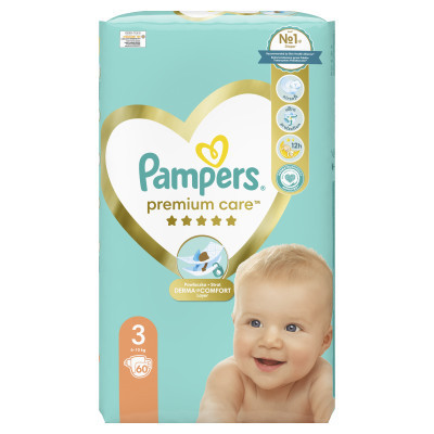 Підгузки Pampers Premium Care Midi Розмір 3 (6-10кг), 60 (4015400274780)