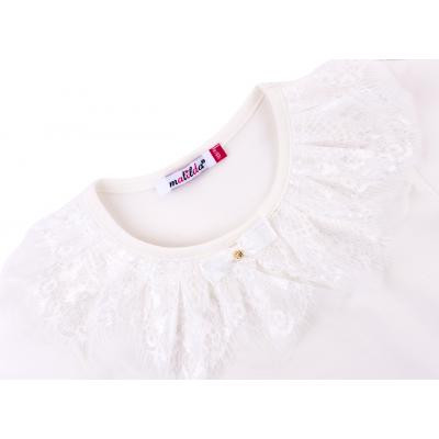 Футболка дитяча Matilda з коротким рукавом і мереживною оборкою (5603-140G-beige)