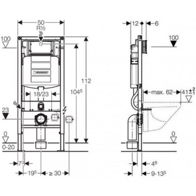 Інсталяція Geberit Duofix д/підв. унітазу (12см) (111.300.00.5)