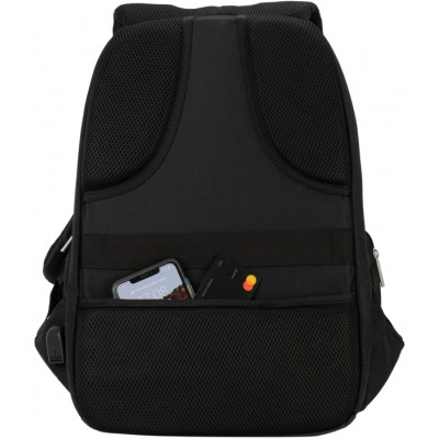 Рюкзак шкільний Optima 18.5&quot; USB Anti-Theft унісекс 0.7 кг 16-25 л Чорний (O96917-01)
