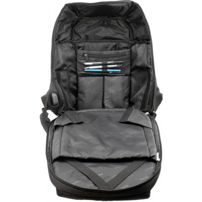 Рюкзак шкільний Optima 18.5&quot; USB Anti-Theft унісекс 0.7 кг 16-25 л Чорний (O96917-01)