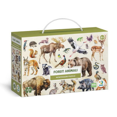 Пазл DoDo Монтессорі Лісові тварини, 200 елементів (300629)