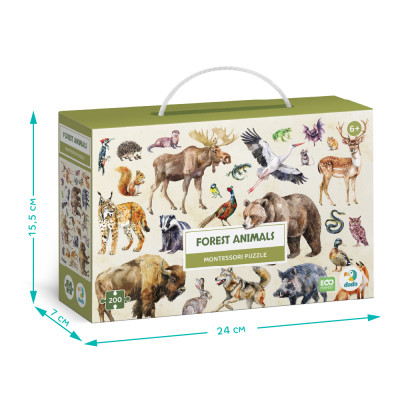 Пазл DoDo Монтессорі Лісові тварини, 200 елементів (300629)