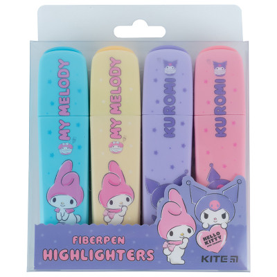 Набір маркерів Kite Highlighter Kuromi, набір з 4-х кольорів (HK24-444)