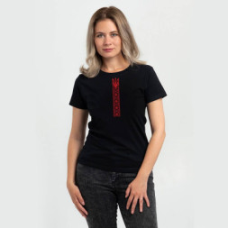 Футболка Sol's Regent Women Вишиванка стрічкою чорний L (01825309/312L)