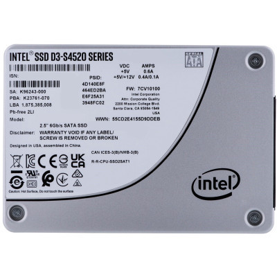 Накопичувач SSD 2.5&quot; 7.68TB D3-S4520 INTEL (SSDSC2KB076TZ01)